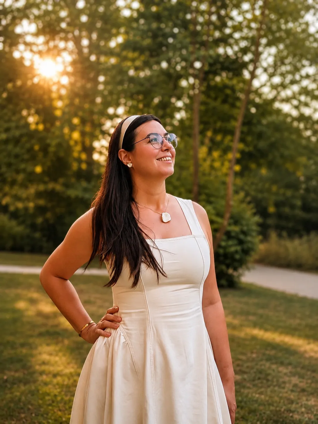 Ioana Orca outdoors at sunset